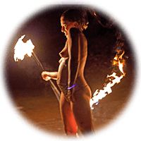 naked fire spinning