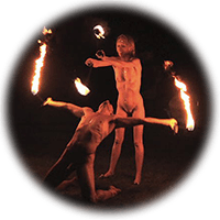 fire performers at Bare Oaks