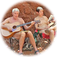 relaxing playing guitar naturist style