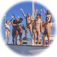 nude group of boat deck